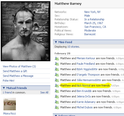 Matthew Barney and me